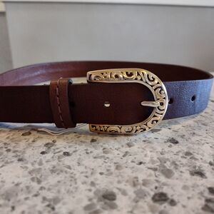 New! Brighton Leather Belt Size XS Brown London Groove